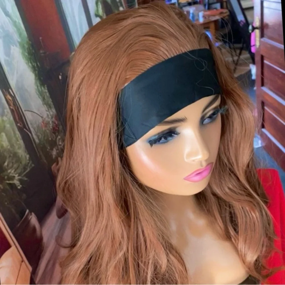 NEW Realistic copper ginger headband wig